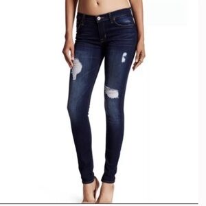 Hudson “Krista Super Skinny” dark distressed jean 29